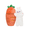 Carrot Bunny, variant on Lifelike Plush Cat with Soft Knitted Sweater, Cozy Decorative Stuffed Plush, Realistic Lying Pose, Gift & Home Display