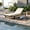 Black + Cream, variant on Christopher Knight Home Adjustable Outdoor Iron Chaise Lounge with Cushion, Wood Side Shelf, White+Leaf