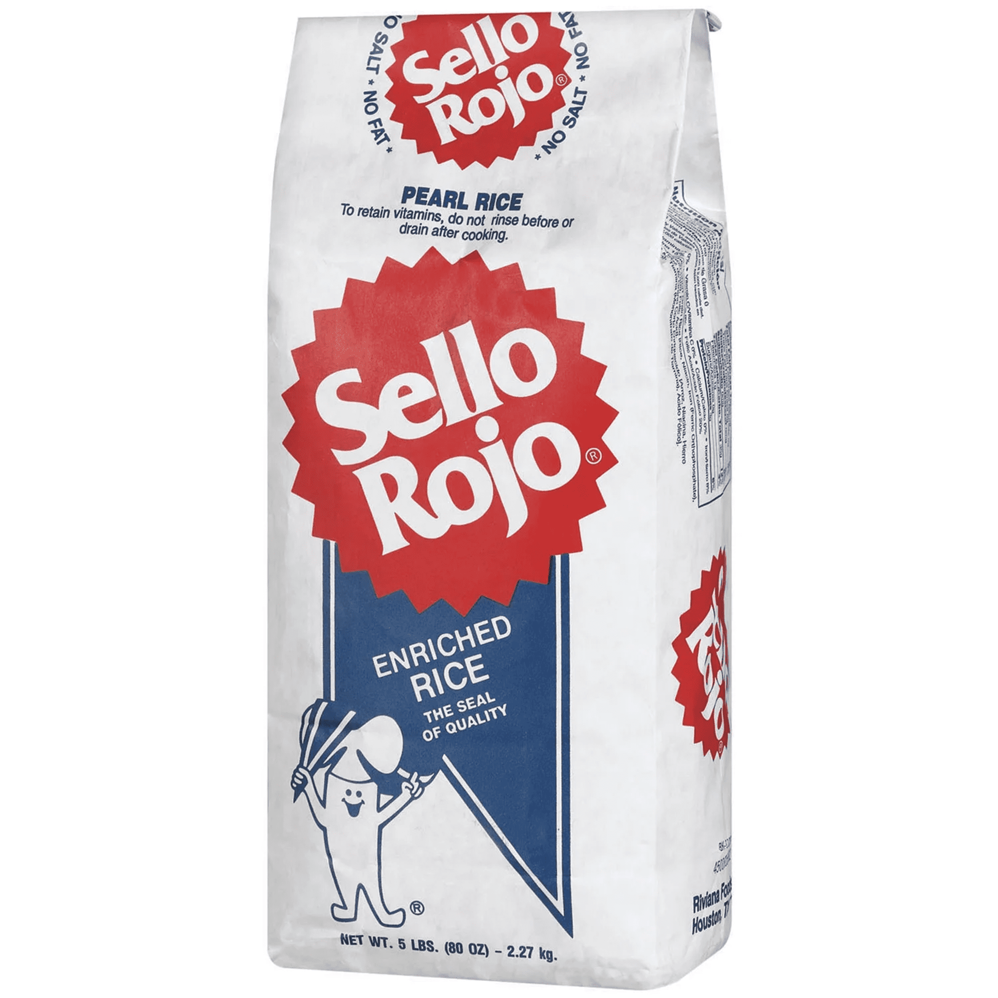 (2 pack) Sello Rojo Enriched Short Grain Rice, Pearl Rice, 5 lb Bag