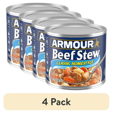 (4 pack) Armour Star Classic Homestyle Beef Stew, 13g Protein Per Serving, 20 oz Can