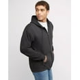 thumbnail image 2 of Hanes Ultimate Men's Full-Zip Heavyweight Fleece Hoodie Charcoal Heather S, 2 of 10