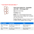 thumbnail image 2 of Valve Cover Gasket Set - Compatible with 1989 - 1993 Dodge D250 1990 1991 1992, 2 of 2