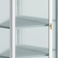 thumbnail image 6 of Corner Storage Cabinet,Glass Door Wall Mounted Corner Cabinet with Featuring Four-tier Storage for Bathroom,Kitchen,White, 6 of 7