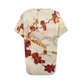 thumbnail image 4 of ASDFVBKG Women Summer Tops Comfortable Short Sleeve V-Neck Shirts Fashion Solid Relaxed Fit Loose Fit Outfits Red XL, 4 of 6
