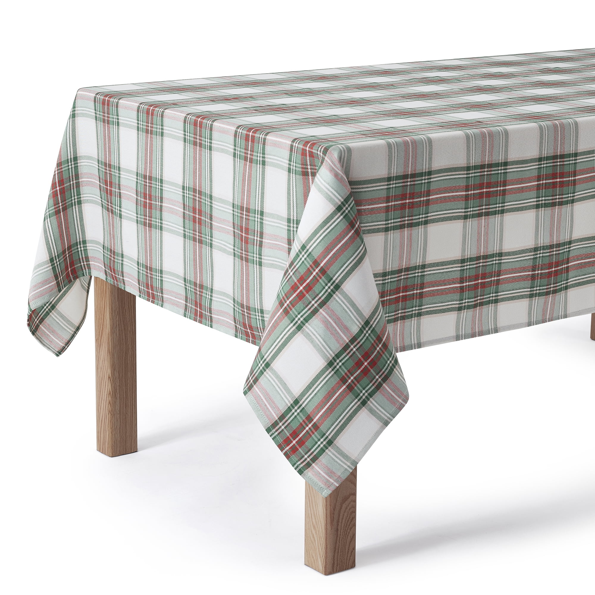 Holiday Time Christmas Tartan Plaid Fabric Tablecloth, Festive Xmas Décor 60" x 102"