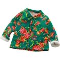thumbnail image 3 of Ohxixhia Chaqueta unisex con estampado de flores del noreste para niños pequeños con forro de sherpa en la parte superior con botones y abrigo grueso y cálido, 3 of 5