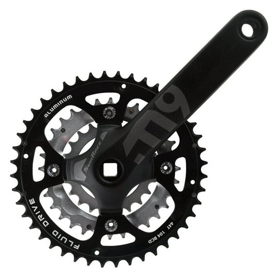 Sunrace Crankset Sunrace Fcm914 175X44/32/22 Sq Bk/Sl - FCM914.L0DD.SS0.BX