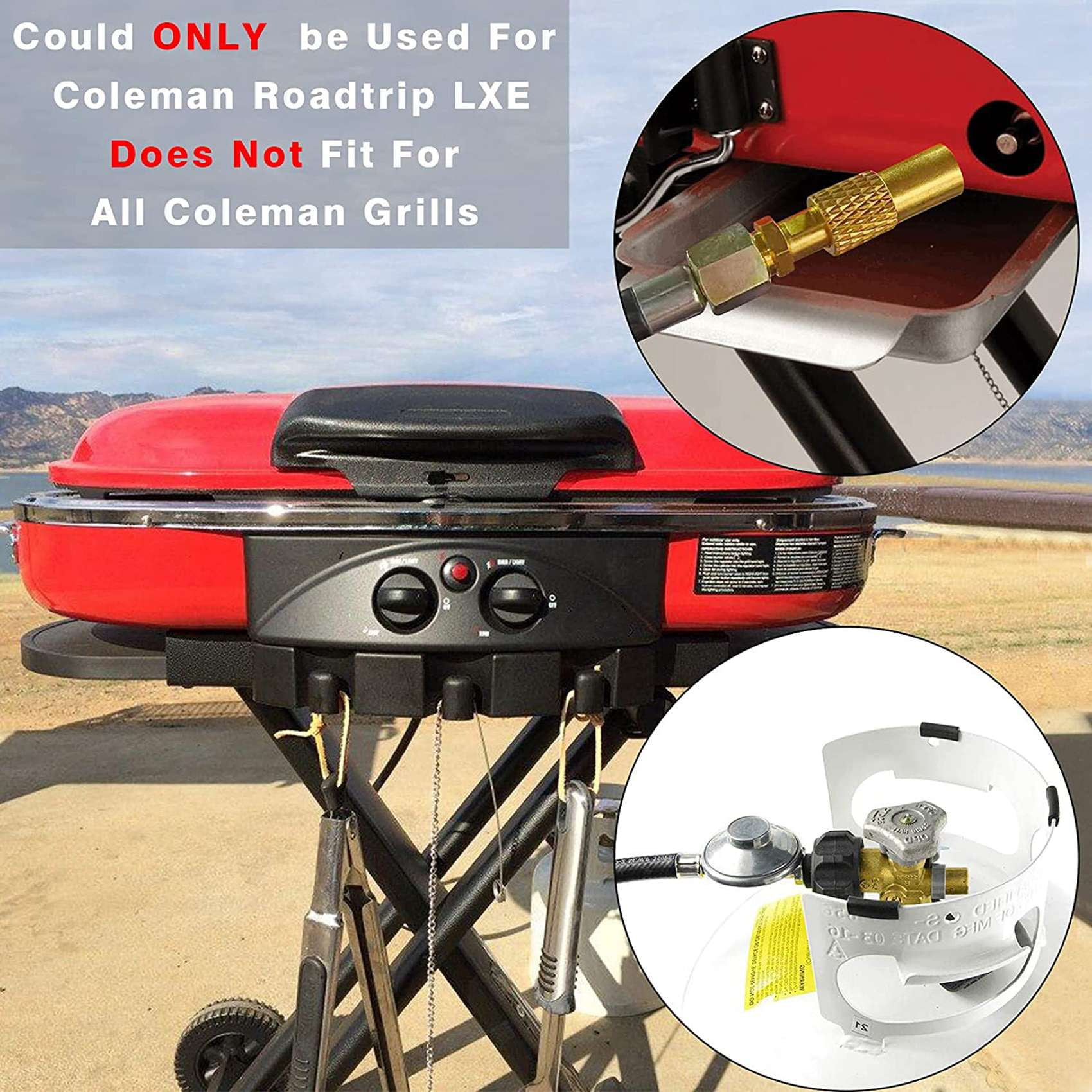 coleman roadtrip grill large propane tank adapter