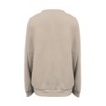 thumbnail image 4 of ManxiVoo Chunky Ribbed Texture Long Sleeve Pullover Sweatshirt for Women Oversized Comfortable Round Neck Top for Fall Fashion L Size Khaki, 4 of 5