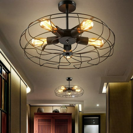 Industrial Vintage Metal Hanging Ceiling Chandelier Lighting w/ 5 Lights (Best Material For Rv Ceiling)