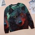 thumbnail image 6 of Colorful Lone Wolf Women's Floral Printed Sweatshirt Long Sleeve Crewneck Casual Loose Vintage Graphic Pullover Tops, 6 of 7