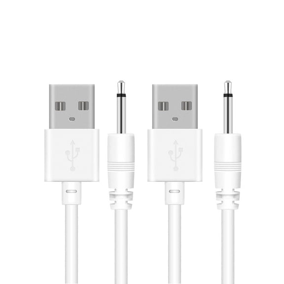 LujingZ USB to DC 2.5mm Charging Cable 2.7Ft 2 Pack, USB Type A to 2.5mm Barrel Fast Charger Cord Replacement, Compatible with Beauty Instrument Massager Small Electronics, Reinforced Connector