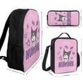 thumbnail image 2 of Kuromi And My Melody 3 Pcs Backpack Set With Lunch Bag And Pencil Case Casual Bookbag Lunch Box Pencil Box, 2 of 8