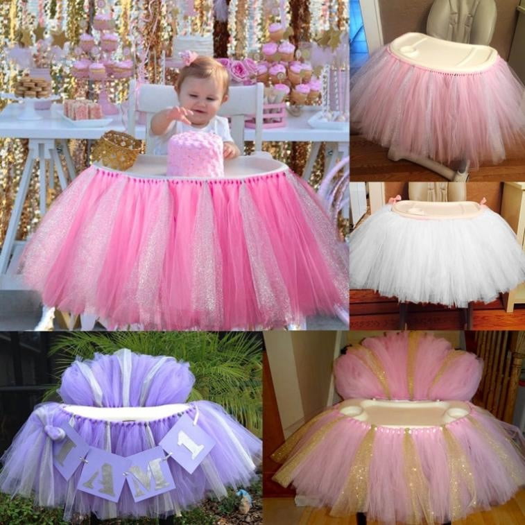 Colorful Tulle Table TUTU Skirt Tableware Wedding Party Xmas Baby Shower Decors 