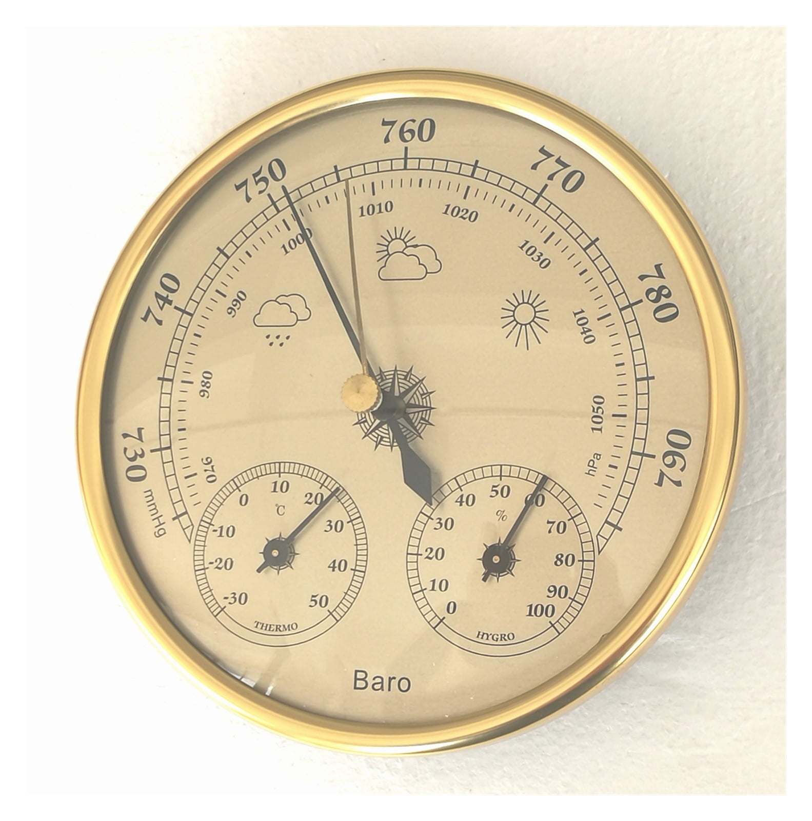 Thermometer, Hygrometer, Barometer, Three-in-one Weather Station, Multifunctional Rain Watch ,Easy to Operate