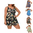 thumbnail image 1 of Womens Tankini Swimsuits 2026 Trendy Plus Size Modest Flowy Swim Dress with High Waisted Bottom Two Piece Bathing Suits Woman, 1 of 5