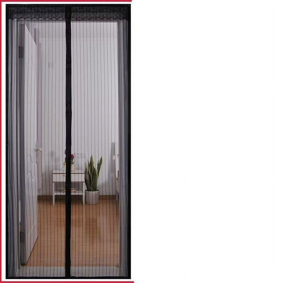 Hweilai 1 mosquito net magnetic door custom mosquito net door, anti-mosquito door curtain for corridors, doors, patios. Easy to install and seal, black, 100*210cm