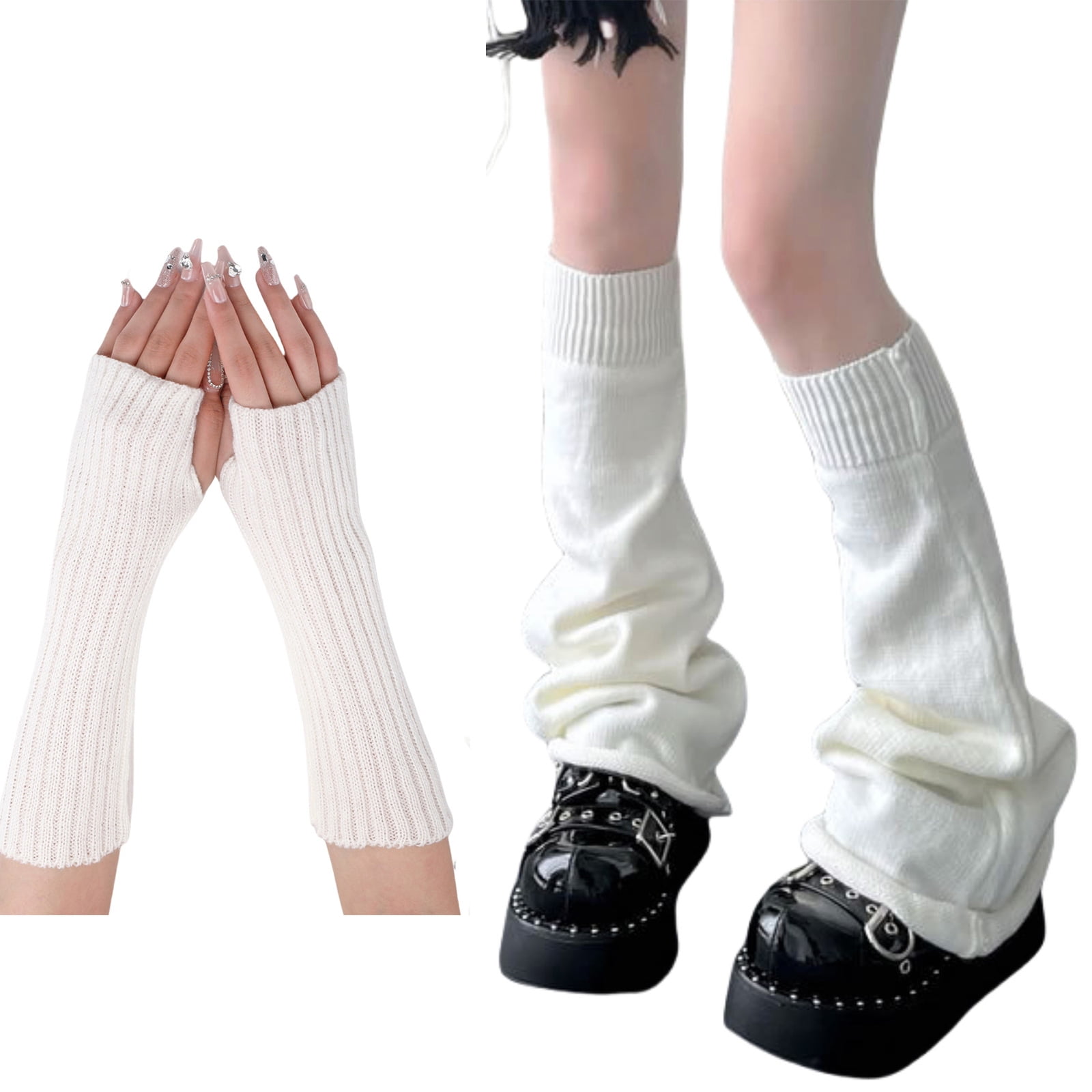White Furry Leg Warmers Adult Halloween Accessory - Walmart.com