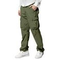 thumbnail image 6 of MKHSQHDG Male Pants Men's Camo Cargo Pants Straight Leg Drawstring Waist Long Trousers with Pockets Xl, 6 of 7