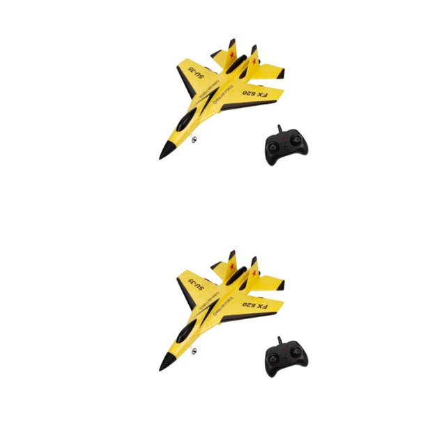 Vogacara 2.4G Remote Control Plane SU35 RC Toys Aircraft Model Airplane 2piezas Amarillo