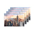 thumbnail image 4 of MKHERT Watercolor Manhattan Skyscrapers at Sunset New York City Towers Placemats Table Mats for Dining Room Kitchen Table Decoration 12x18 inch,Set of 4, 4 of 4