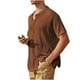 thumbnail image 1 of Camisas de Verano para Hombre de Punto Casual de Color Sólido de Manga Corta Camisa de Blusa de Cuello de Vuelta para Hombres, 1 of 6