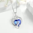 thumbnail image 5 of Juwaliy Couple Necklace for Women 925 Sterling Silver Heart December Birthstone Tanzanite Pendant Love Promise Engagement Jewelry Valentine's Day Gifts for Her Wife Bride, 5 of 10