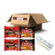 Samyang Buldak Hot Chicken Flavor Ramen Spicy Noodles Combo 4 Pack (2x Original, 2x Hack)