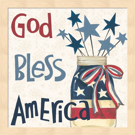 American Country II by Anne Tavoletti, Framed Wall Art, 13.25W x 13.25H