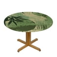 thumbnail image 3 of PIKWEEK Decorative Round Table Cover Elastic Tablecloth, Bamboo Polyester Fitted Table Cover Elastic Edged, Zen Circle Bamboo Vintage Color Print Fabric Table Cover,for Indoor Outdoor, 3 of 7