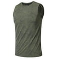 thumbnail image 3 of FRSASU Mens Tank Tops Beach Swim Undershirts Summer Mesh Breathable Quick Dry Sleeveless Shirts Army Green, 3 of 8