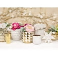 thumbnail image 2 of Vases Ceramic Vase Geometric Triangle Pattern 4.75 in White & Gold 4 Pk, 2 of 3