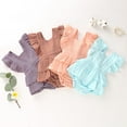 thumbnail image 1 of Infant Newborn Baby Girl Sleeveless Ruffle Bodysuit Jumpsuit Overall Outfits Thong Backless, 1 of 5