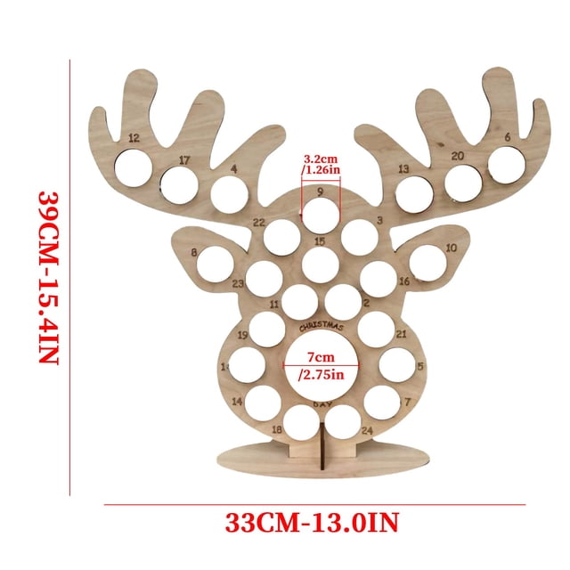 Decoraciones de Fiesta de Navidad Marco de Madera Chocolate Calendario de Adviento para la Celebración Festiva