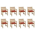 thumbnail image 3 of vidaXL 2x Solid Teak Wood Garden Chair with Multi Color Cushions Lounge Seat, 3 of 28