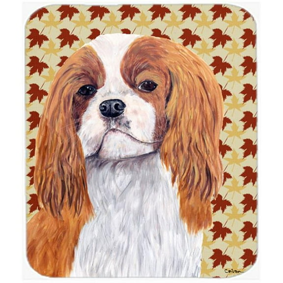 Carolines Treasures  Cavalier Spaniel Fall Leaves Portrait Mouse Pad