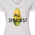 thumbnail image 4 of Inktastic Aw, Shucks Corn on the Cob Humor Women's V-Neck T-Shirt, 4 of 5