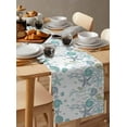 thumbnail image 2 of Table Runner Dresser Scarf 13 x 90 Inch Coastal Summer Ocean Teal Turquoise Starfish Coral Shell Table Runners Non-Slip Heat Kitchen Dining Table Decor for Indoor Outdoor Home Party Decoration, 2 of 7