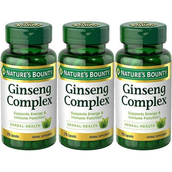 3 Pack - Ginseng Complex Herbal Health Capsules 75 ea