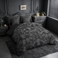 thumbnail image 2 of meiyoeat Spooky Gothic Bat 7 Pieces Full Size Bedding Sets,Gray Classic Damask Floral Full Size Bed In A Bag For Adults, Black Gray,Black Reversible, 2 of 7