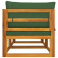 thumbnail image 3 of vidaXL Sectional Corner Sofas 2 pcs with Green Cushions Solid Wood Acacia, 3 of 5