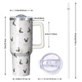 thumbnail image 2 of OBREWU Pug and Footprints Tumbler with Handle and Lid,Pug and Footprints 40oz Double Wall Vacuum Insulated Tumbler,Cups Gift for Women and Men, 2 of 7