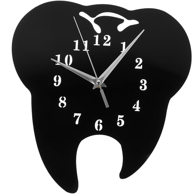 Reloj de pared para el hogar, reloj de dientes acrílico, reloj de pared silencioso para oficina o consultorio dental.