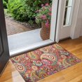 thumbnail image 2 of Red Pioneer Flower and Paisley Pattern Door Rugs,Washable Non Slip Door Mats Indoor,Decorative Door Mats,Entry Mat Indoor for Entrance,Bedroom,Kitchen,Bathroom,17"x30", 2 of 6