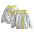thumbnail image 5 of WOLLED Kids Girls Zip Hooded Short Jacket 1-7Y Toddler Bunny Print Tops Baby Versatile Outerwear Coats, 5 of 10