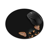 WIRESTER 7.88 in Round Mouse Pad with Non-Slip Rubber Base for Computers, Laptop, Office & Home - Black Tan Chihuahua Dog