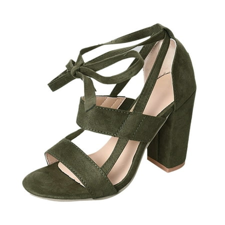 

Sandals For Women Ladies Fashion Peep Toe Causal Shoes Lace High Heels