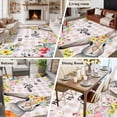 thumbnail image 5 of Area Rug for Living Room, Easter Plaid Non-Slip Indoor Large Carpet for Bedroom/Dining Room, Spring Watercolor Bunny Flower Pink Checkered Washable Low-Profile Rectangle Floor Runner Rugs - 5 x 7 Ft, 5 of 8