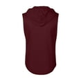 thumbnail image 3 of Evdexr Mens Zip Up Workout Tank Top Sleeveless Hooded Solid T Shirts Drawstring Adjustable Gym Tanks Big and Tall Lightweight 2025 Sweatshirt with Pocket Wine 2XL, 3 of 3