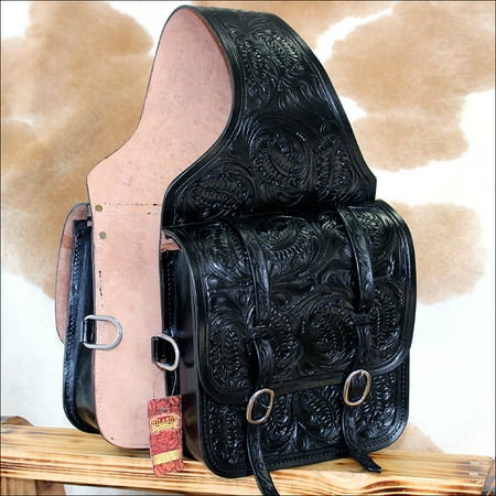Tucker Trail Saddles - Hilason Western Floral Acorn Tool Leather Cowboy Trail Ride Saddle Bag
